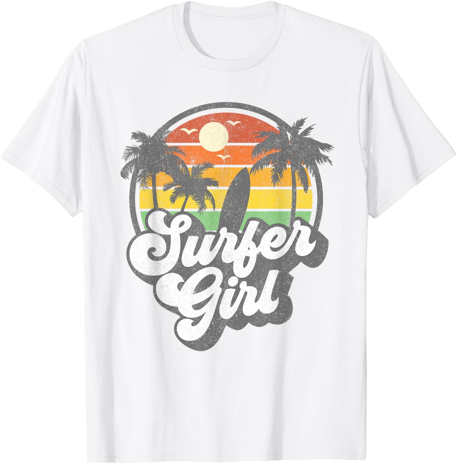 Surfer Girl Beach Retro 70s Vintage Surfing Vacation Gift T-Shirt gallery