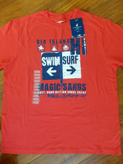 Epic Threads Men’s T-Shirt Size Medium Graphic Shirt Orange Swim Surf Beach NWT