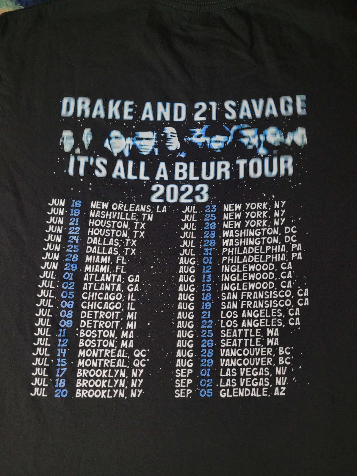 Drake & 21 Savage Tour T Shirt Mens Large 2023 It's All A Blur Rap Black gallery