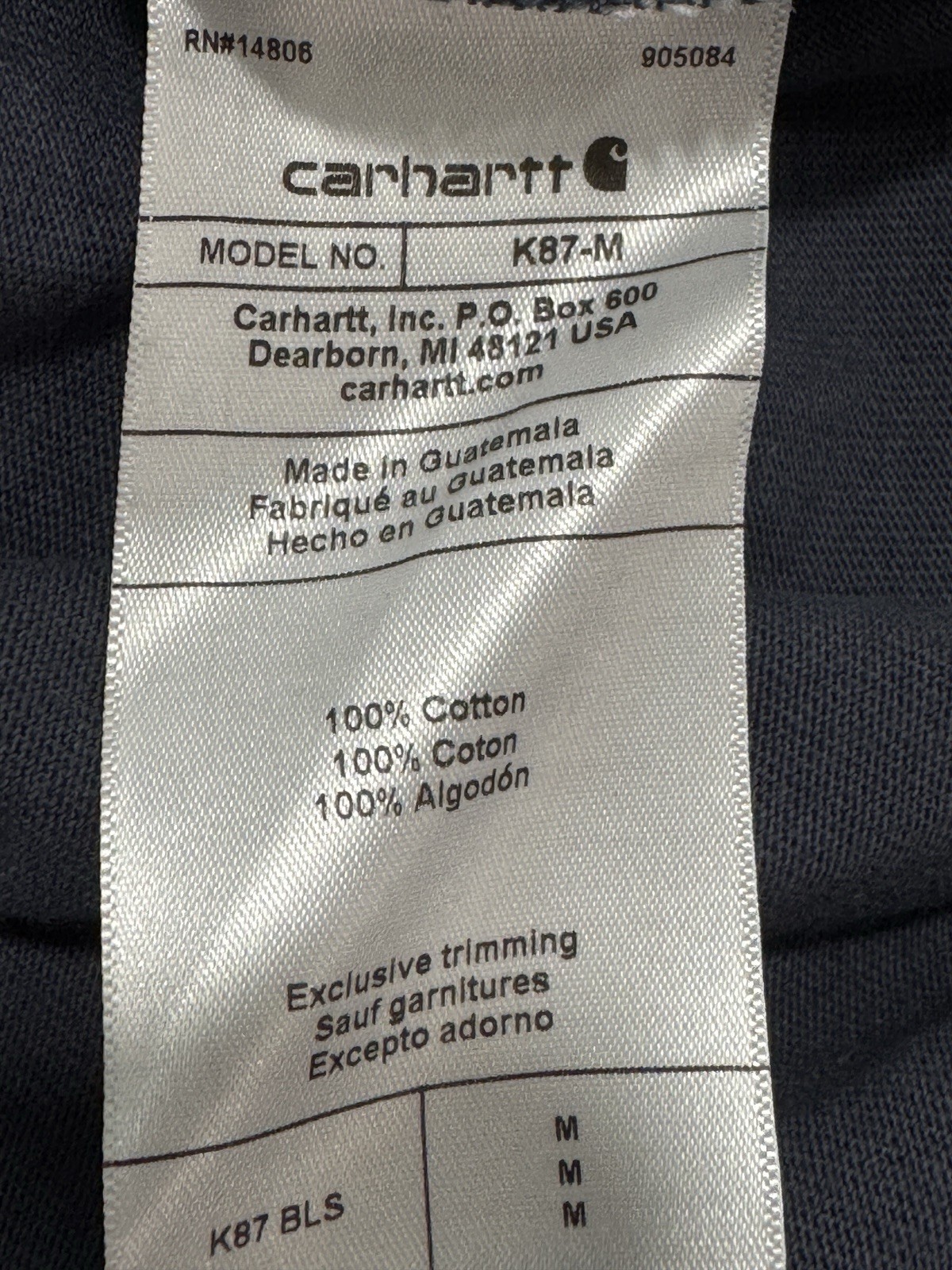 Carhartt NWT K87-M Men's Loose Fit Pocket Cotton Crew Neck T-Shirt M Blue gallery