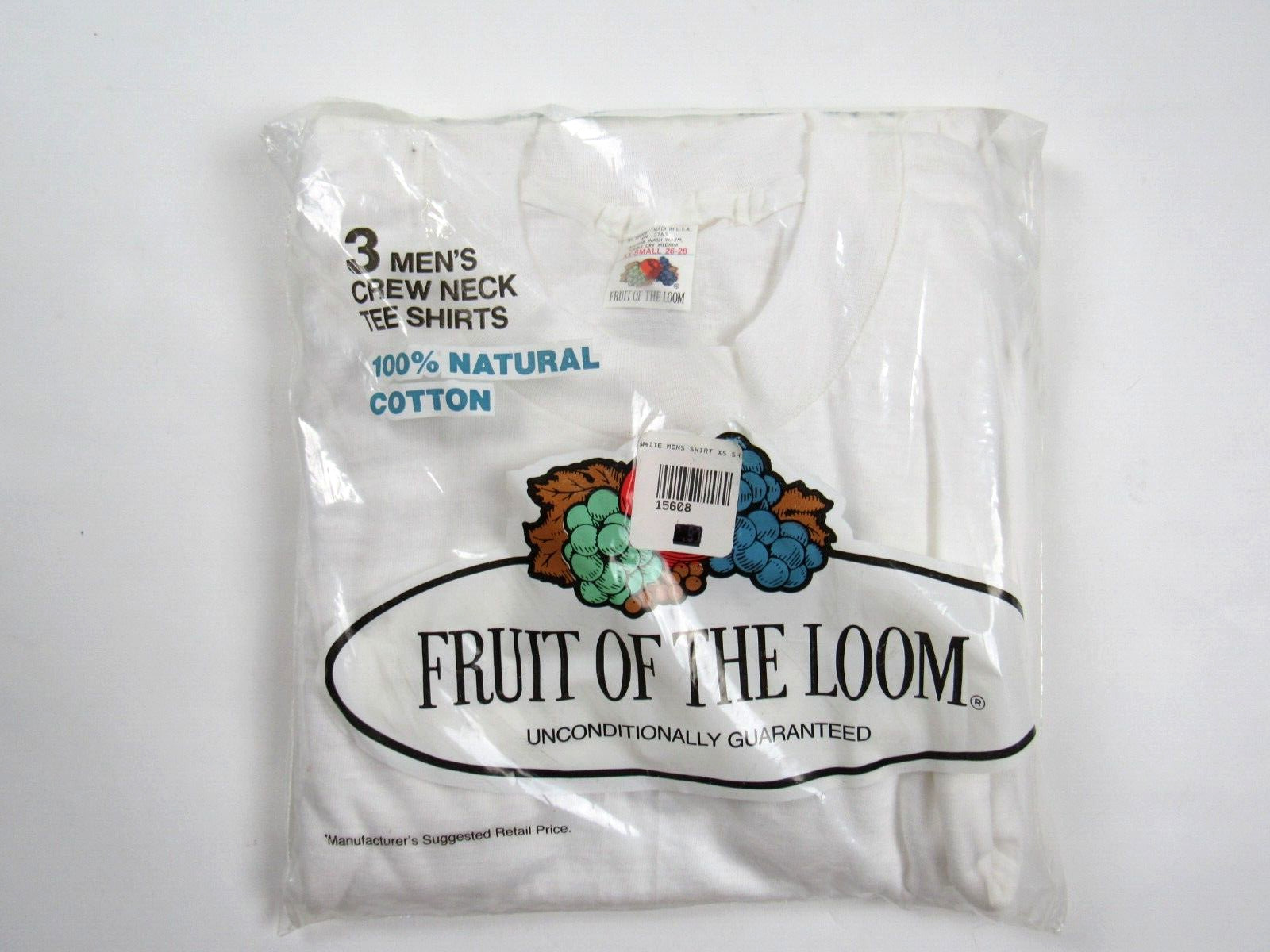 Vtg NOS 1978 3 Pack Fruit of the Loom White T Shirt Sz XXS Single Stitch USA 70s