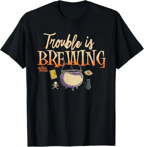 Disney Hocus Pocus Cauldron Trouble Is Brewing T-Shirt Black gallery