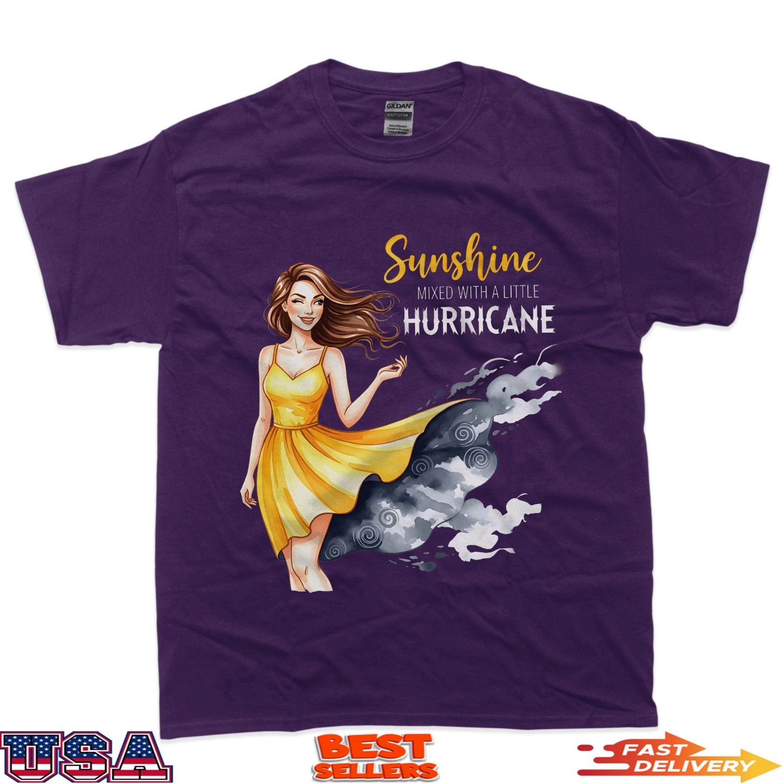 Sunshine Mixed With A Little Hurricane Confident Woman T-Shirt gallery