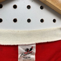 VTG 70s Bantam Shirt Red Single Stitch Coach’s Whistle Fit Large 21.5×29 EICH