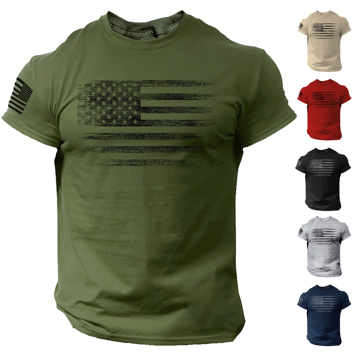 USA Distressed Flag Men T Shirt Patriotic American Tee Plus Size L-6XL gallery