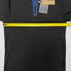 NWT Marc Asher Men’s Shirt Small Black Blue Short Sleeve Zipper