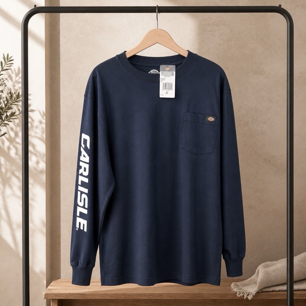 NWT- Dickies Men’s Size XL Long Sleeve Wordmark Graphic T-Shirt Heather Black