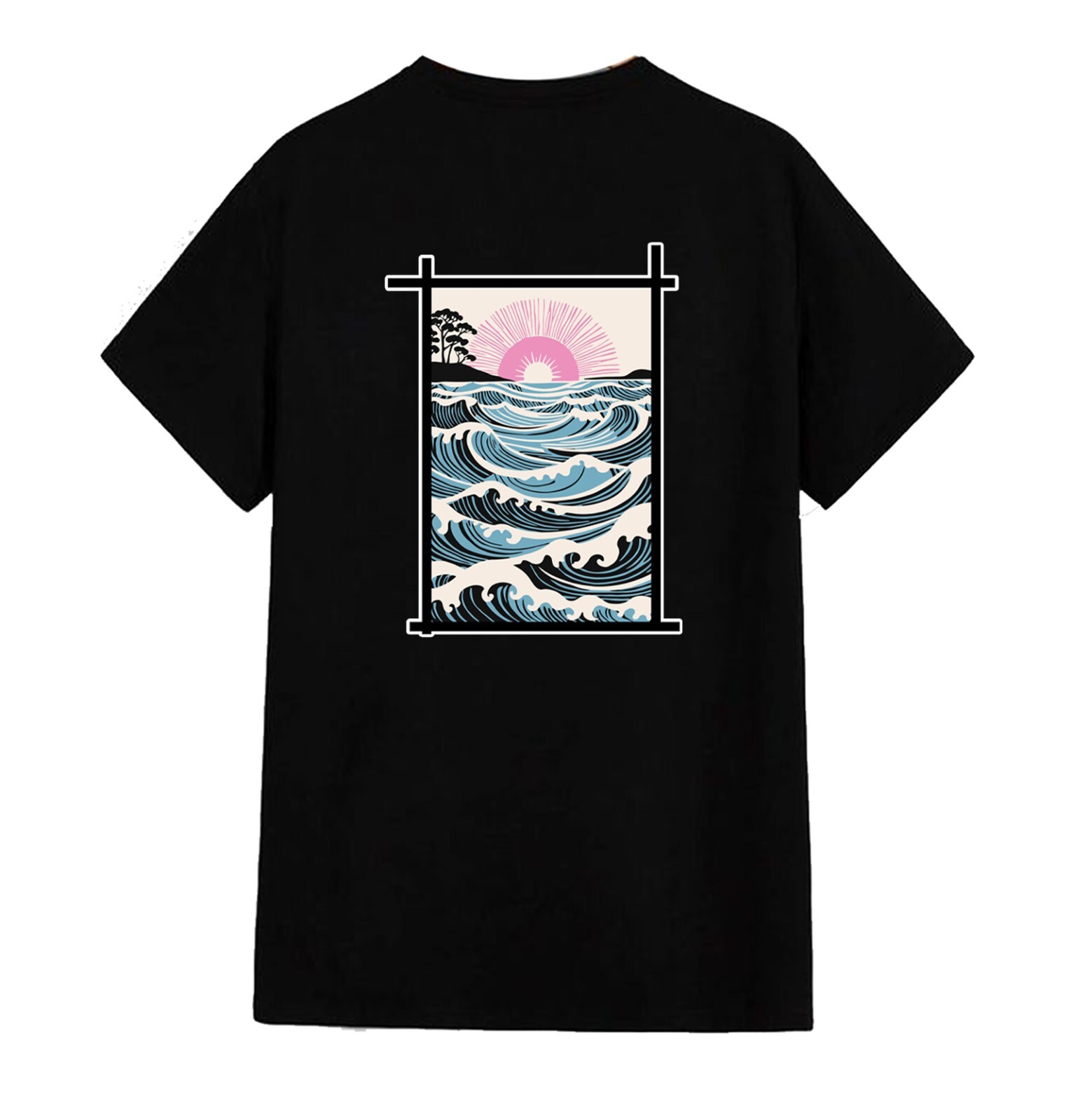 Unisex Slim Fit T-Shirt – Japanese Pink Swell Original Summer Crewneck Slim Fit