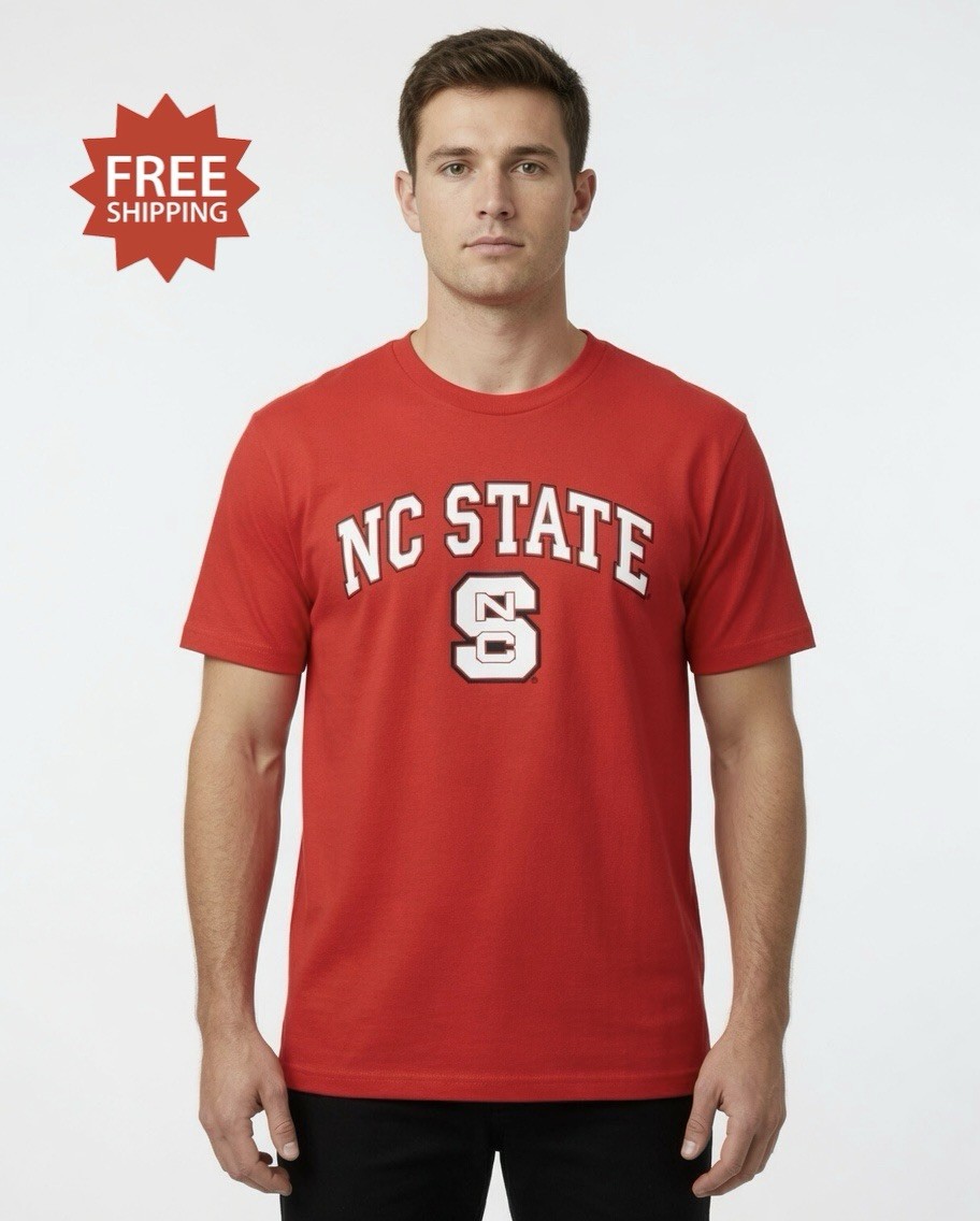 “NC State” North Carolina Wolfpack Red T Shirt – Size L / LARGE – by MV Sport