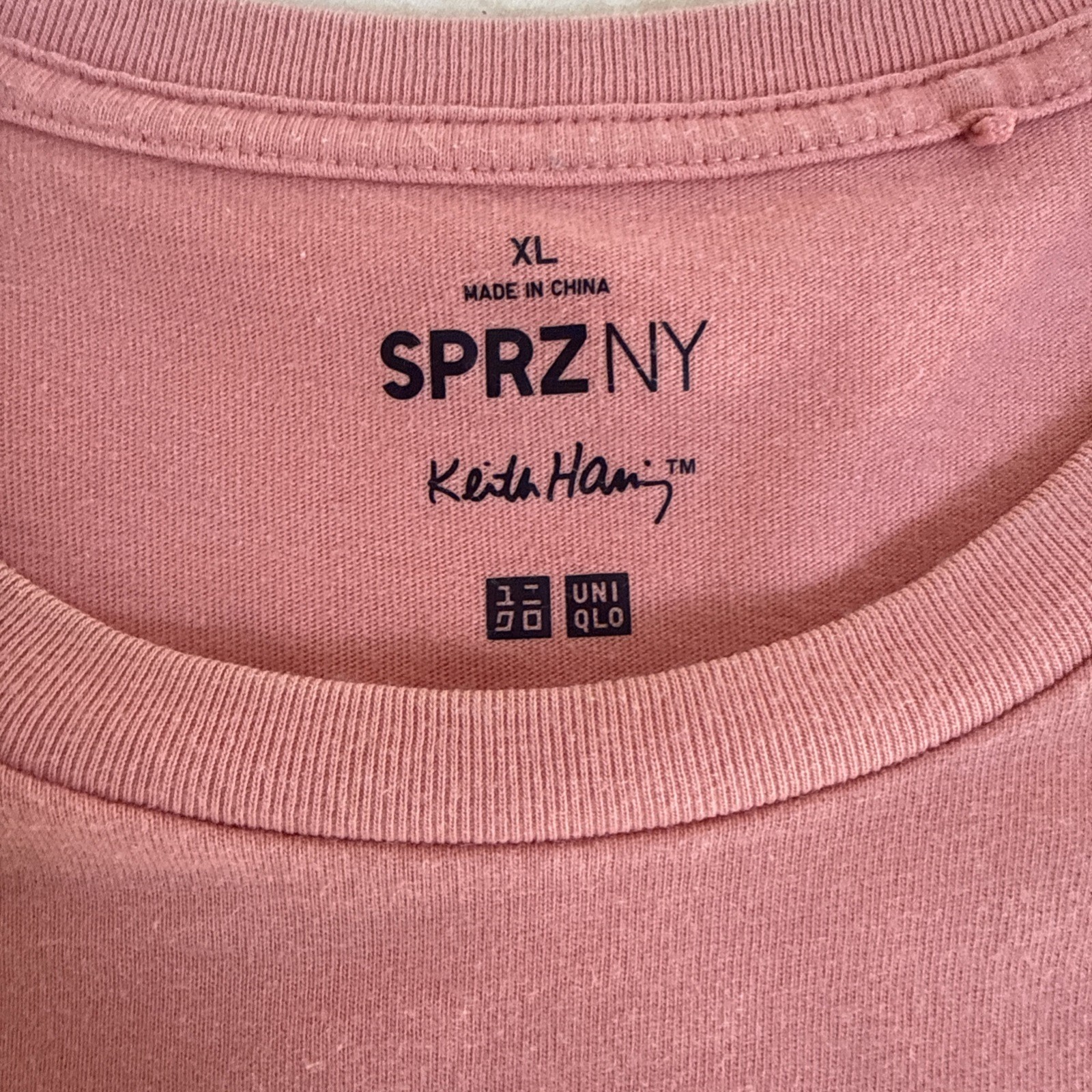 Uniqlo SPRZ NY Keith Haring Opening Graphic T Shirt Pink Mens XL gallery