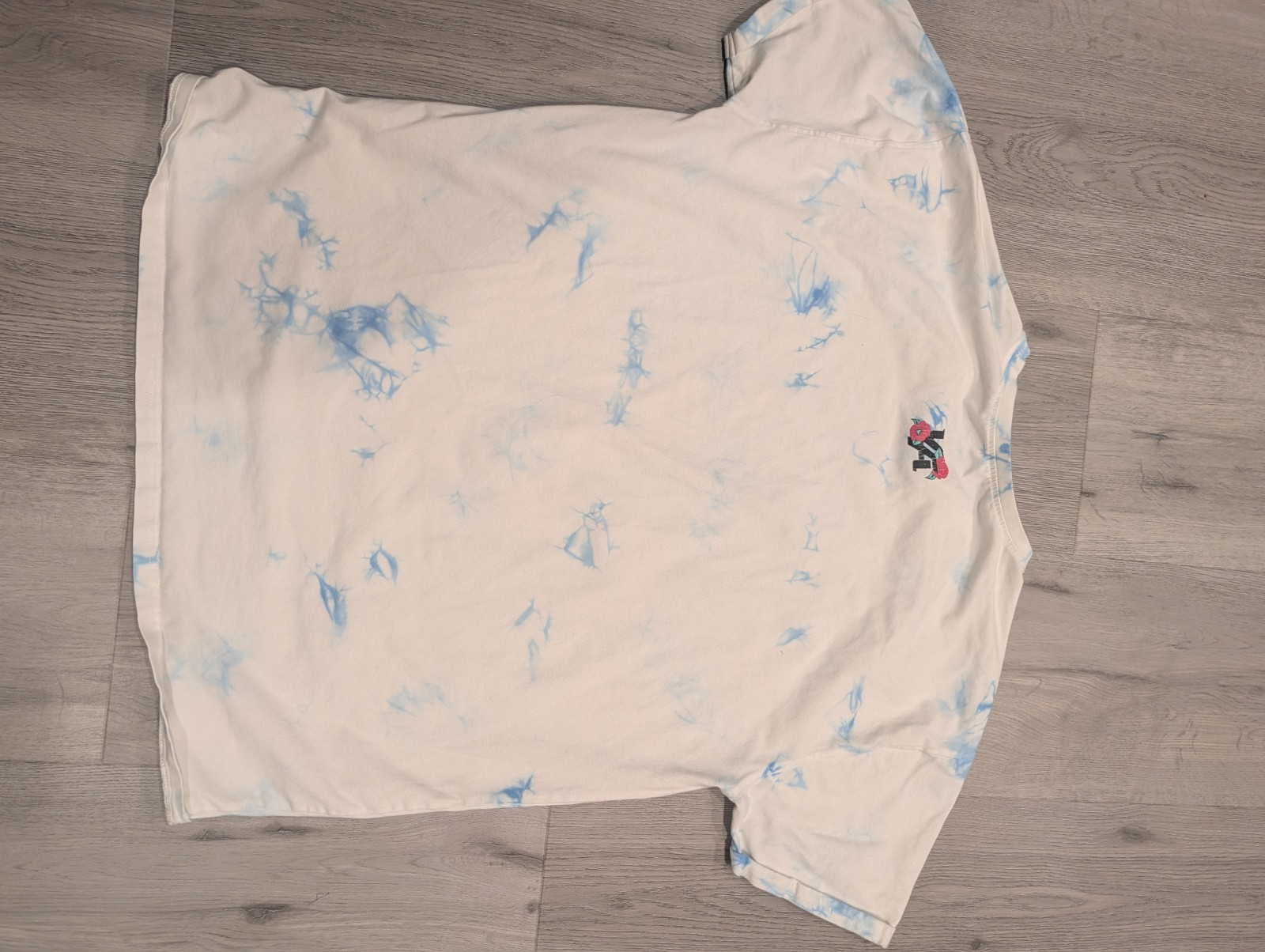 YoungLA Shirt Mens Small White Blue Tie Dye Hummingbird Floral Graphic Tee Top gallery