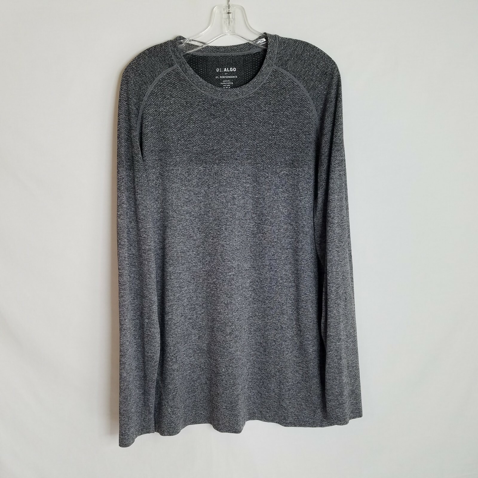 01.Algo Performance Mens Grey Polyester Nylon Long Sleeve Shirt Size 2XL A512