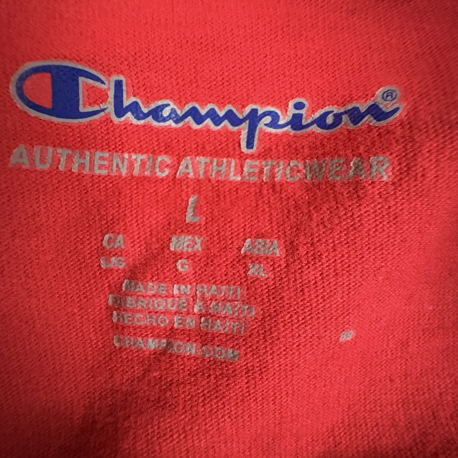 Champion Men's L Red T Shirt SEE DESCRIPTION gallery