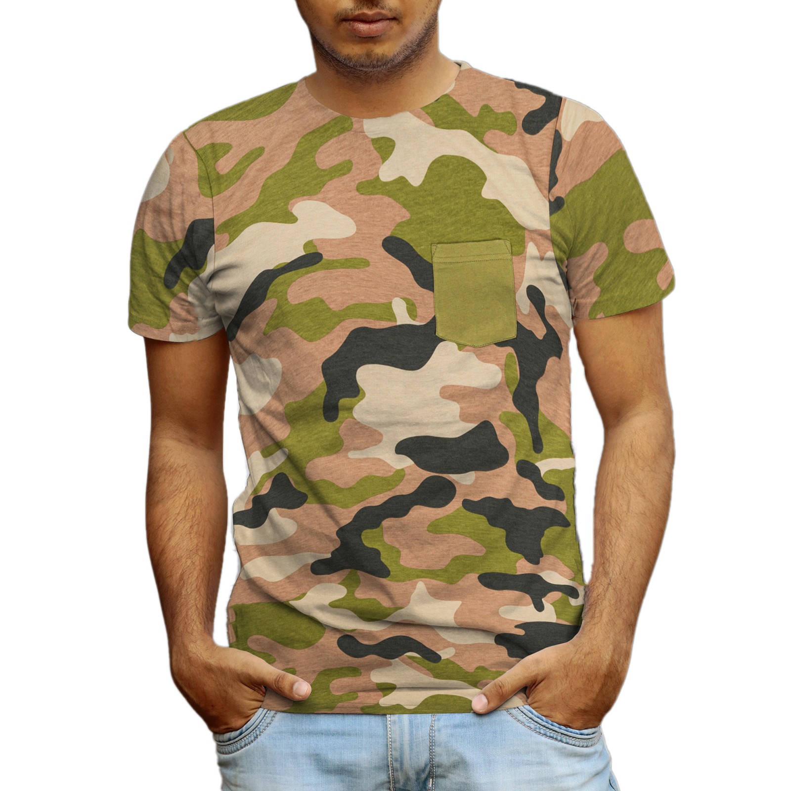 Beautiful Giant Men's Fashion T-Shirt Camo Crew Neck for Sport Daily Wear gallery