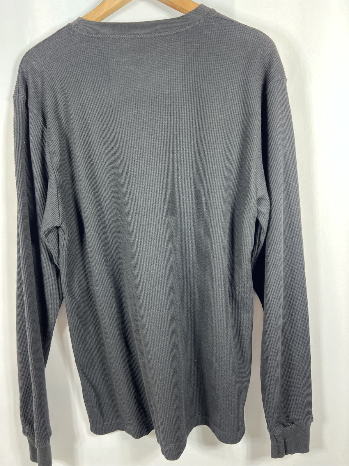 Linea Uomo Black Waffle Knit Thermal V-Neck Size XL gallery