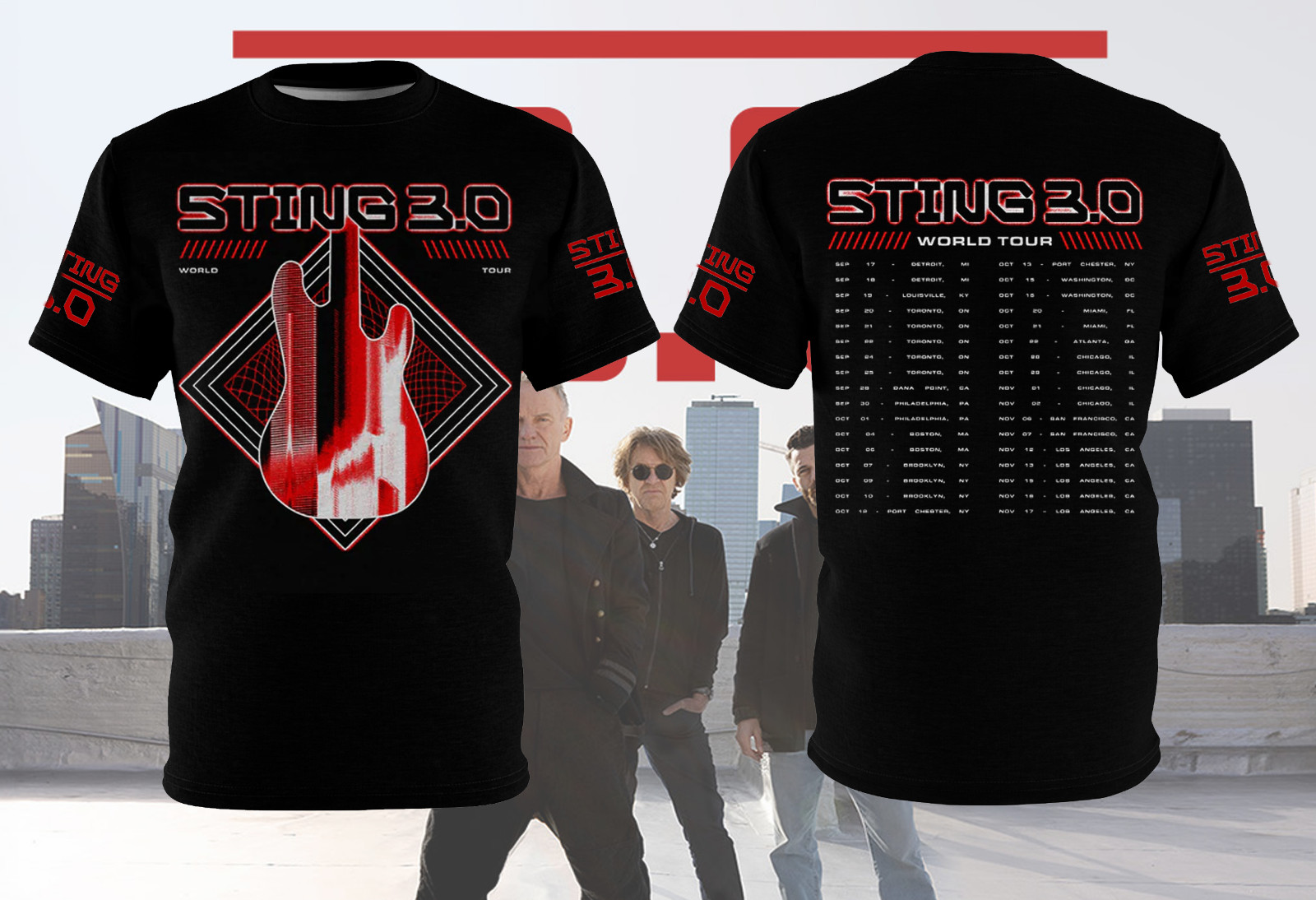 NEW Sting 3.0 World Tour 3D T Shirt Gift For Fan AD05 gallery