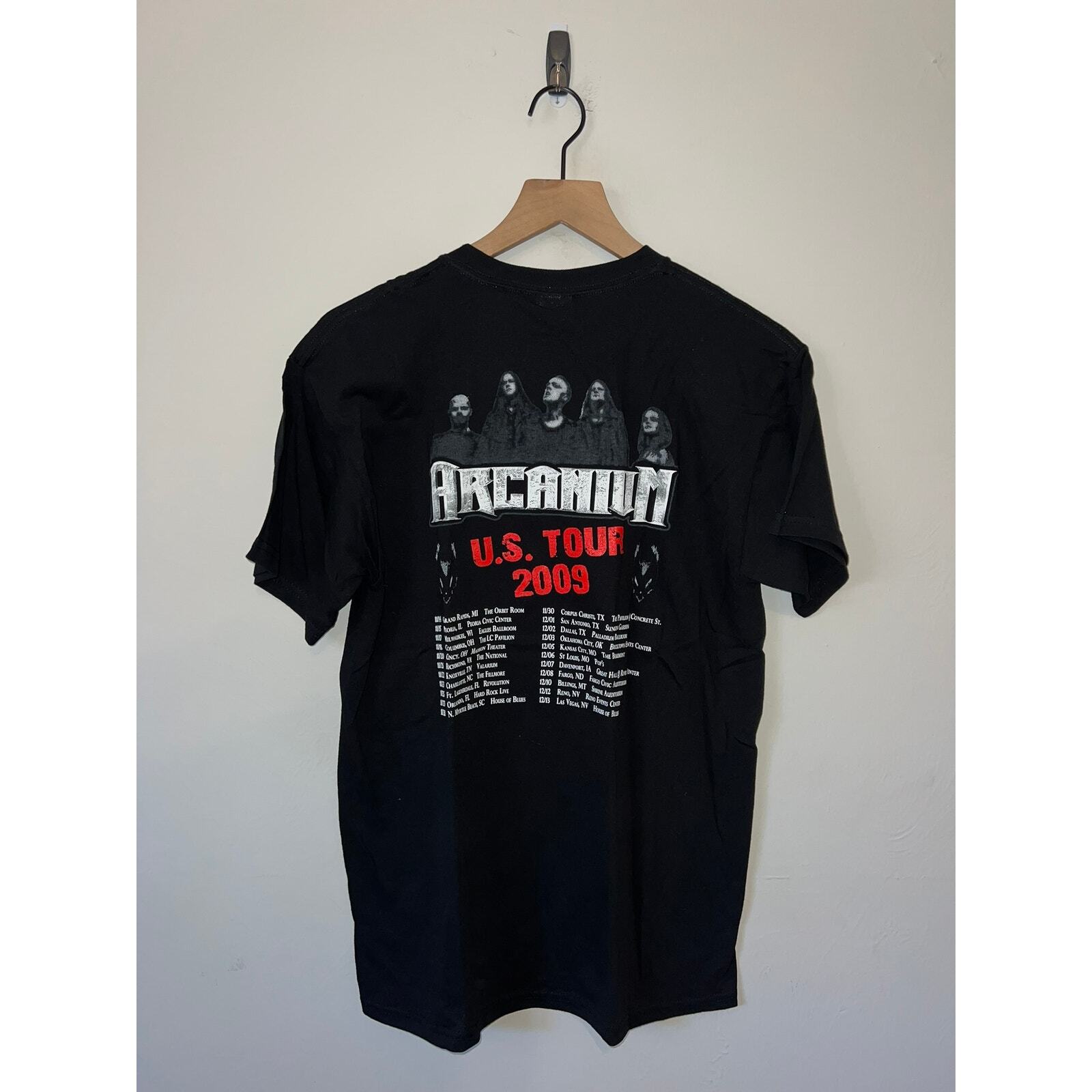 2009 US Tour Arcanium Metal Concert Graphic Black Shirt Tee 2000s M Medium gallery