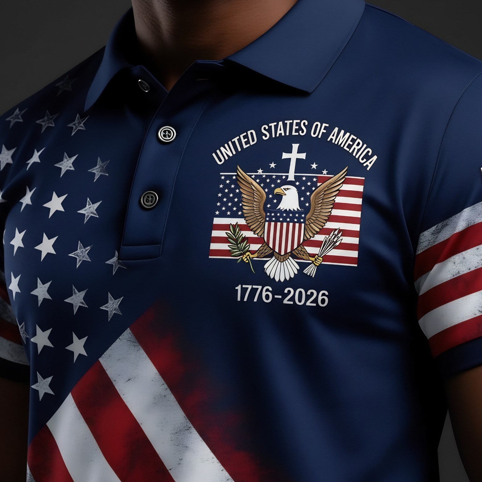 250th Anniversary Patriotic Polo Mens United States Of America 1776-2026 (S-5XL) gallery