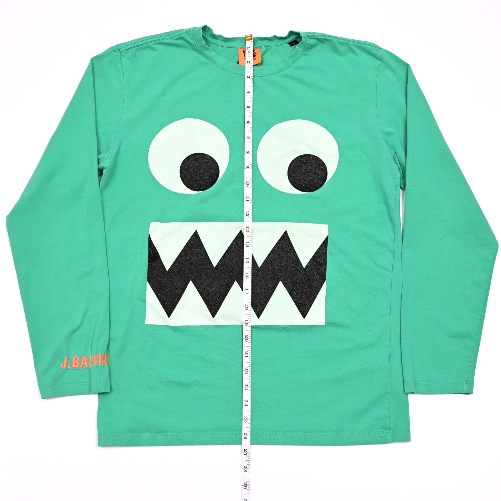 J Balvin T Shirt Mens S Green Vibras Googly Eyes Long Sleeve Tour Tee Stretch gallery