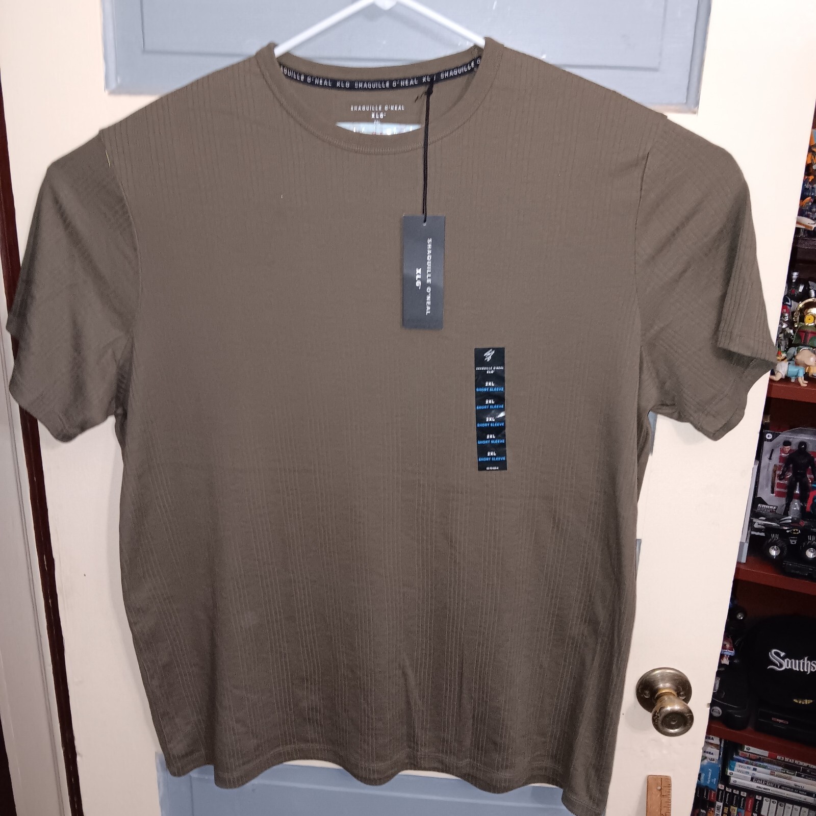 Shaquille O Neil XLG 2XL Short Sleeve Shirt Ribbed Texture NWT WN85