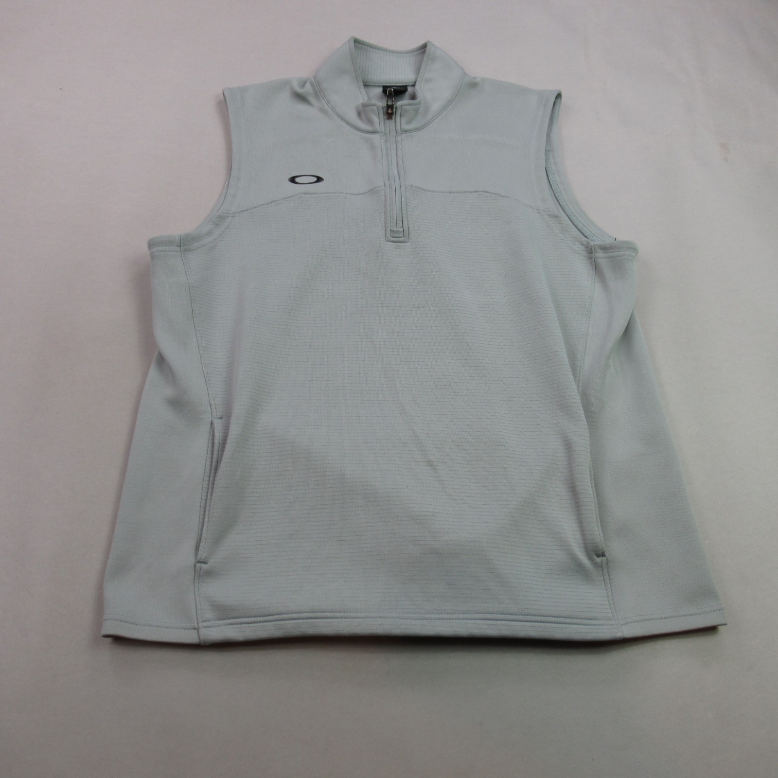 Oakley Shirt Mens XL Sleeveless Lightweight Casual 1/4 Zip Gray Pockets gallery