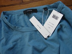 NWT Prussian Blue Short Sleeve Crewneck Garment Dyed T-Shirt from Vince, Size XL