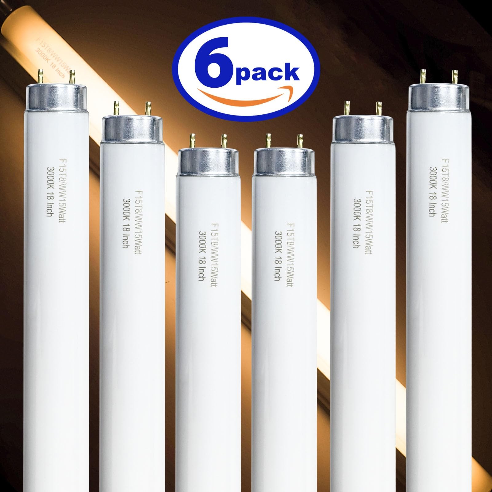 18 Inch F15T8/WW 15W Soft White Fluorescent Bulb Compatible with