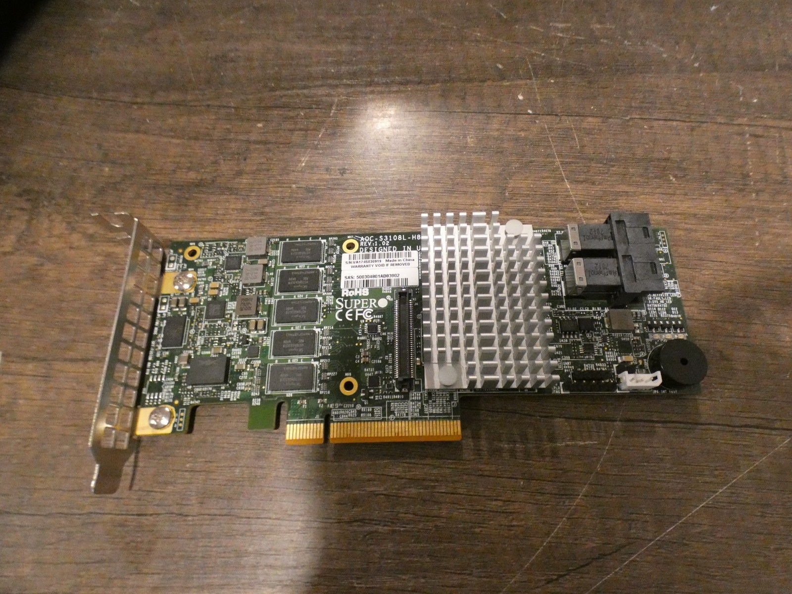 AOC-S3108L-H8iR Supermicro 12Gb/s 8-Port Raid Adapter Card with Bracket