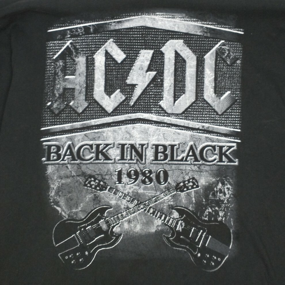 AC/DC Back In Black 1980 T Shirt Delta Pro Weight Size L Large gallery