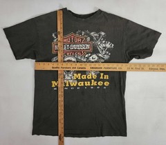 Vtg USA Harley Davidson 2 Sided Made in Milwaukee Faded Distressed T Shirt M/L