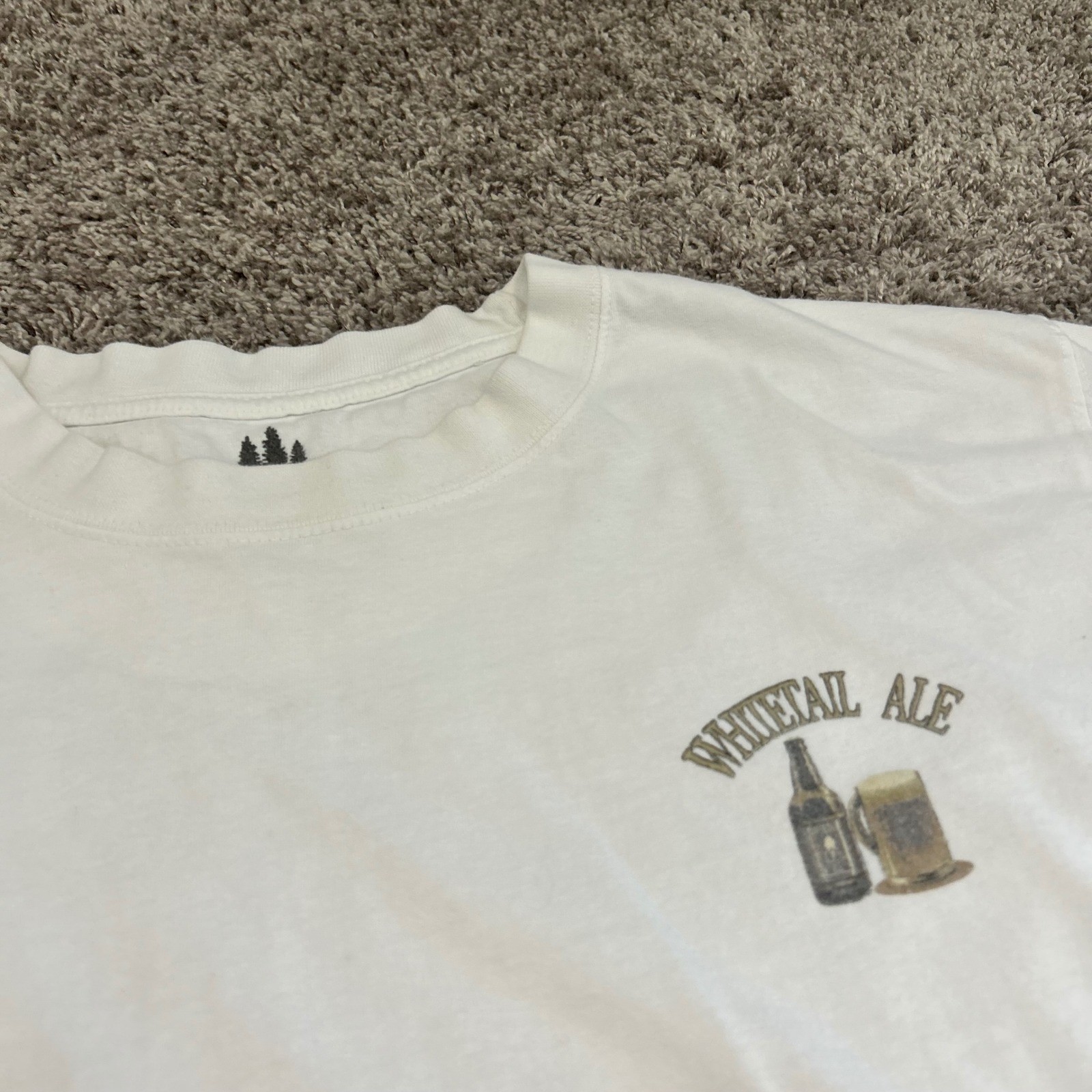 Outdoor Life Whitetail Ale Graphic T Shirt Mens XL White Deer Canoe Beer gallery