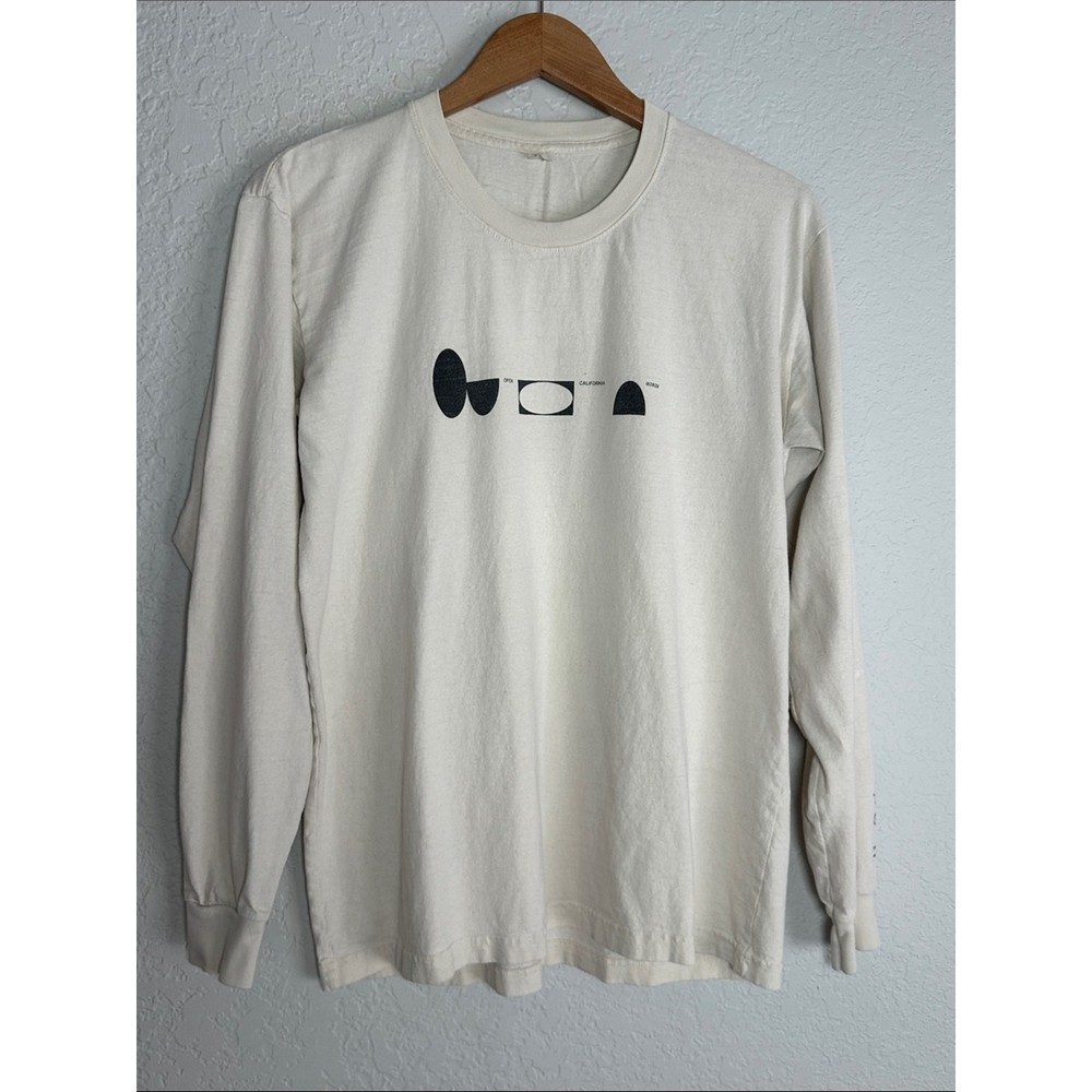Everybody World Open California Graphic Tee Mens Long Sleeve T-Shirt Cream Black