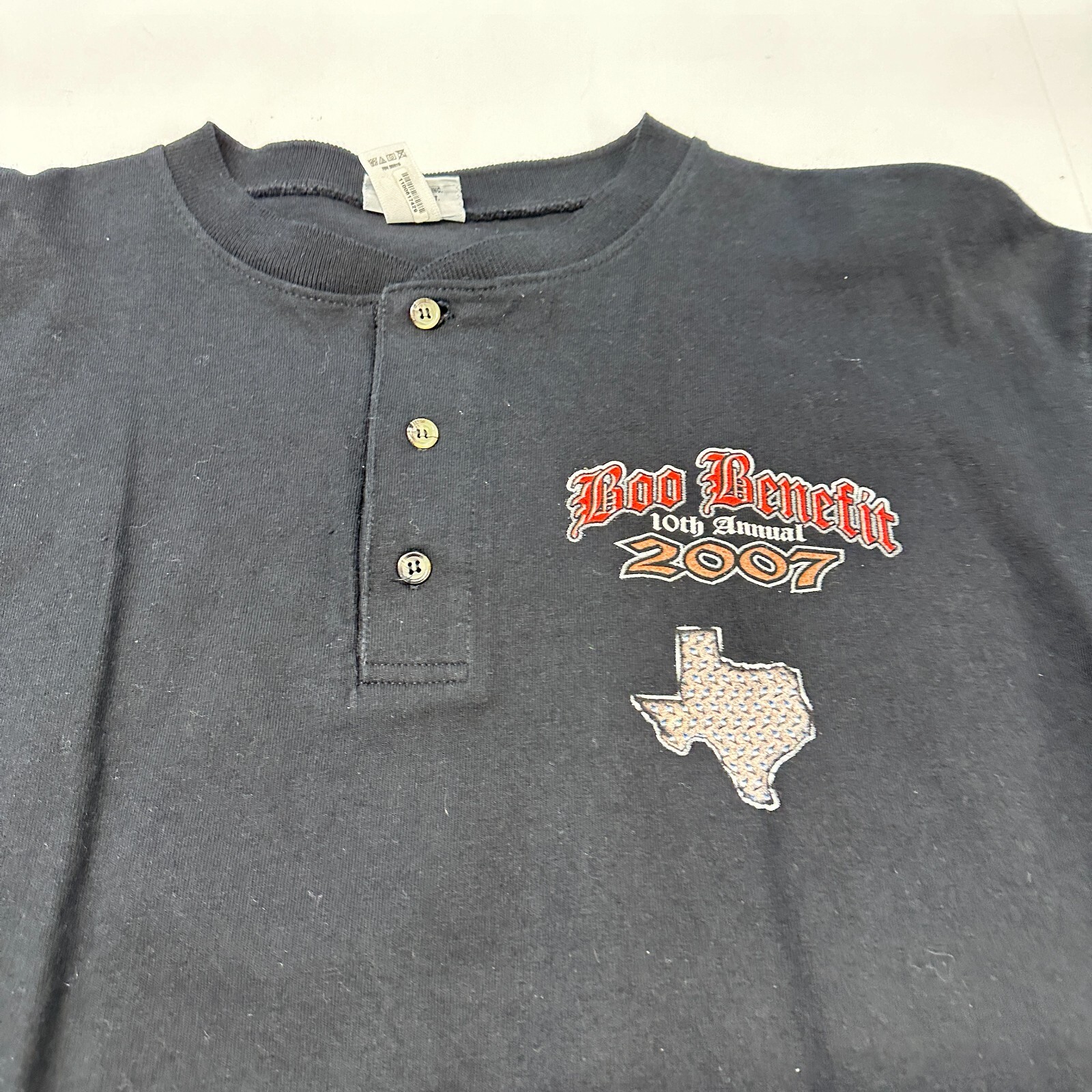 2007 Boo Run biker Rally Anvil Pre-Shrunk Pullover Shirt Long Sleeve Size L gallery