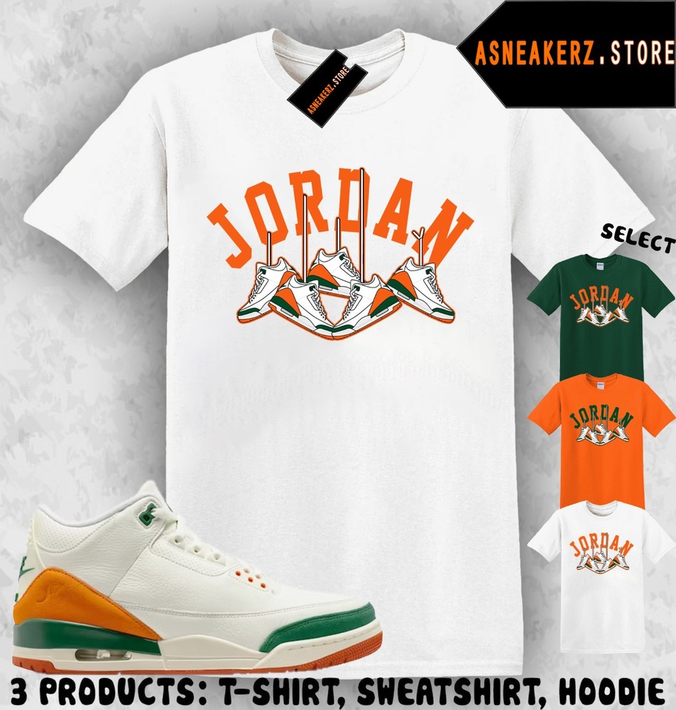 Tee Shirt Matching SoleFly x AJ 3 Miami To Match Sneaker Shoe Hanging 3s T-Shirt