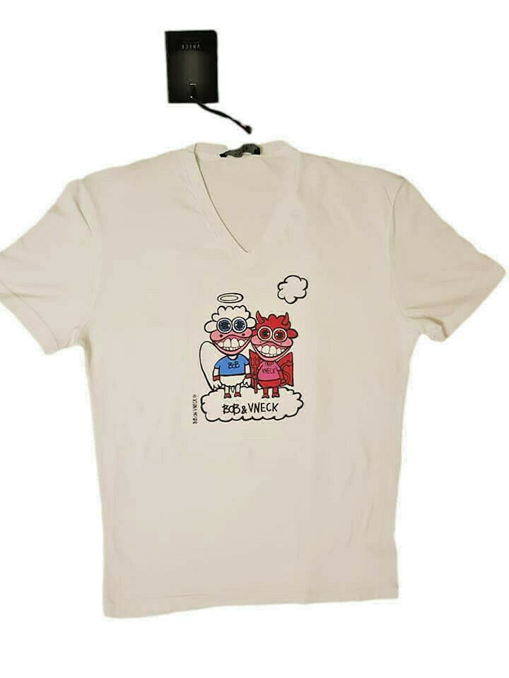 VNECK Men's V-Neck Short Sleeve T-Shirt 100% Cotton 8150 Nuovo gallery