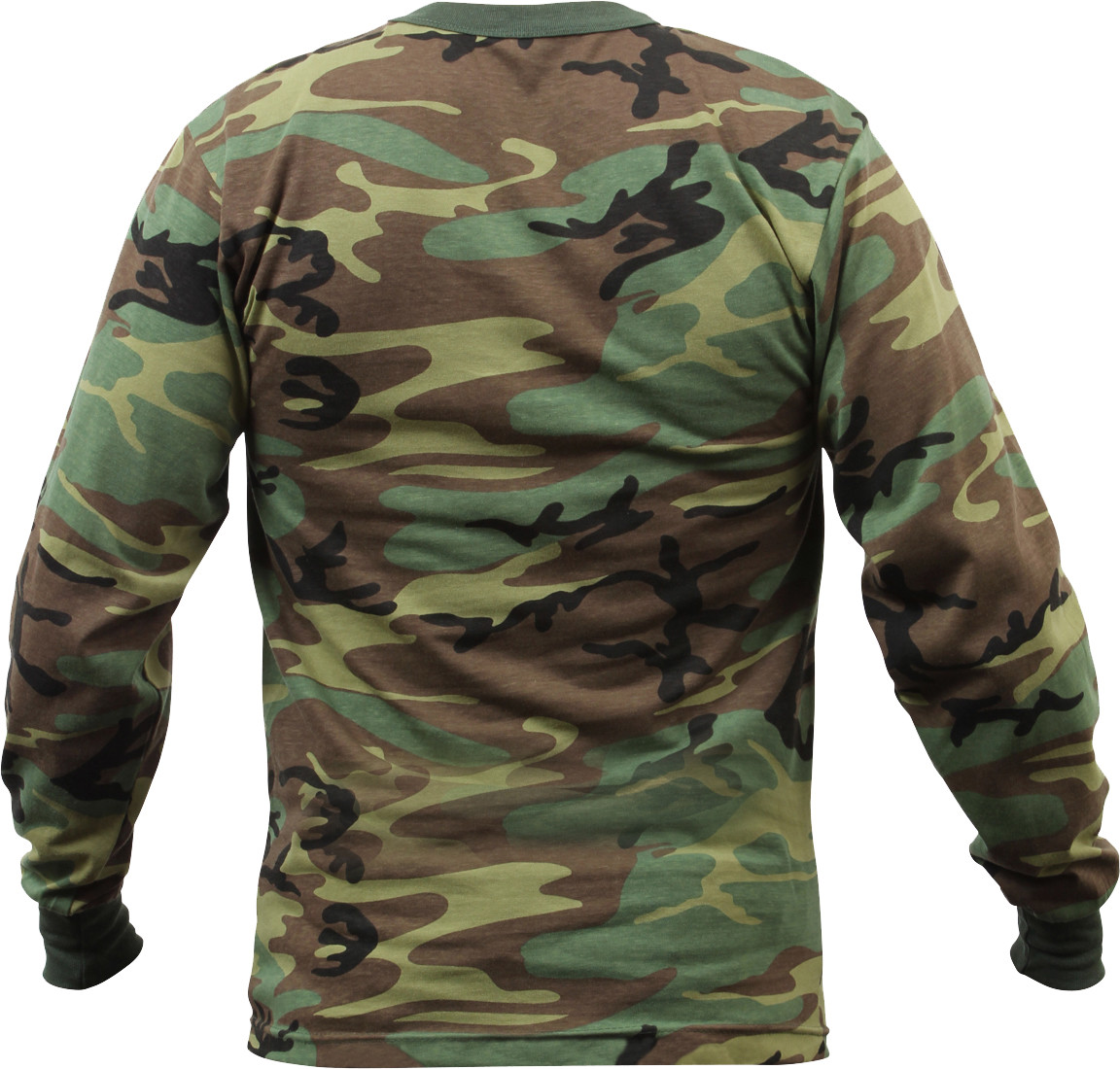 Tactical Long Sleeve Camo Tee Mens Woodland Camouflage Military Army T-Shirt gallery