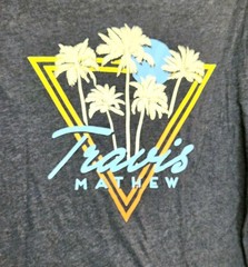 Travis Mathew Gray Palm Tree Graphic Print Cotton T-Shirt Crew Neck Size M