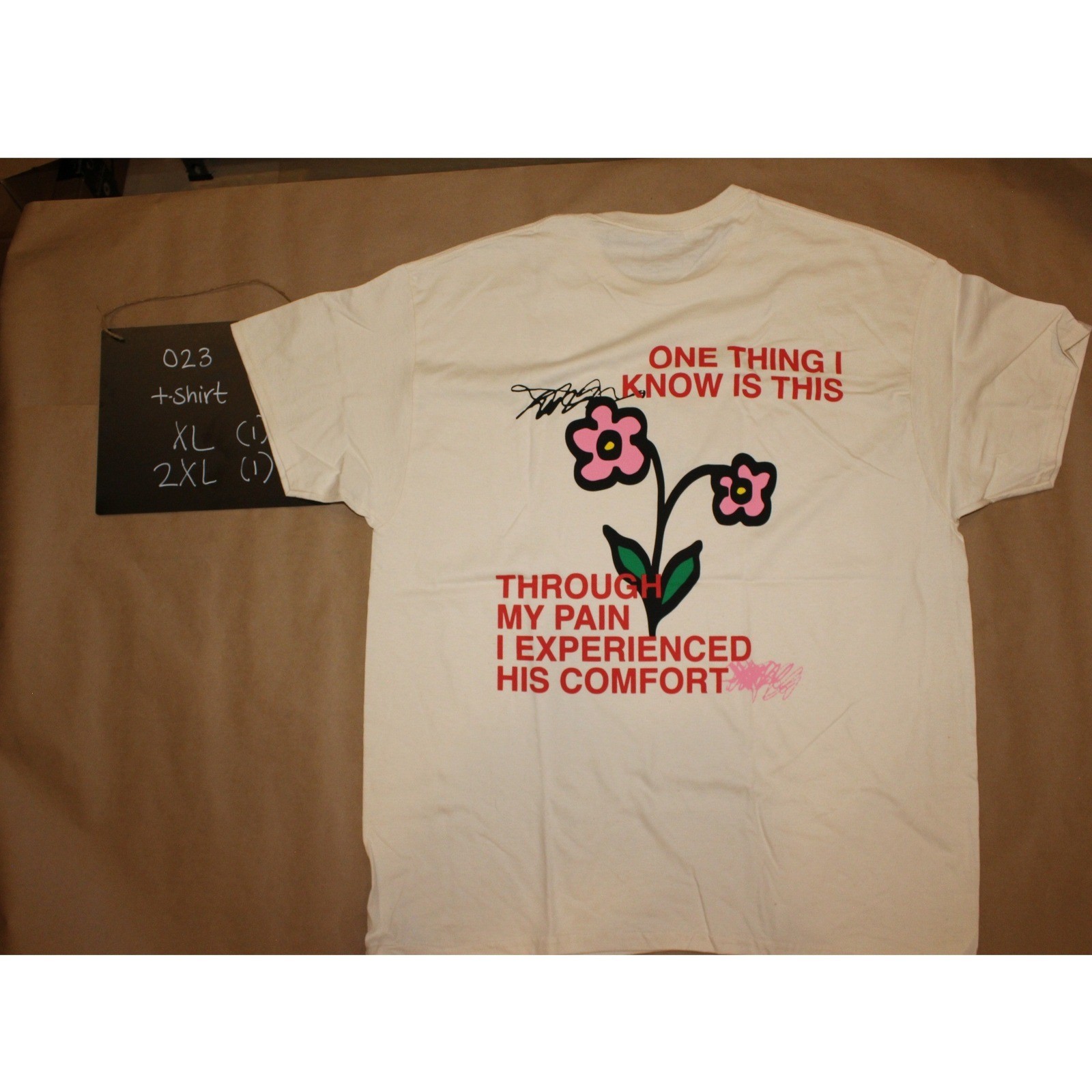 Jesus Loves You Mens Cream Graphic T-Shirt Through My Pain Comfort XL 2XL gallery
