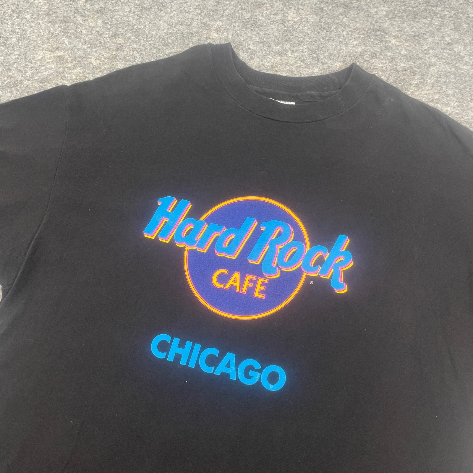 VTG 90s Hard Rock Cafe Chicago T-Shirt Hanes Beefy T USA Made Black Adult XL gallery