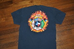 t-shirt medium texas engineering fire academy fire fighter 21 inches pit 2 pit