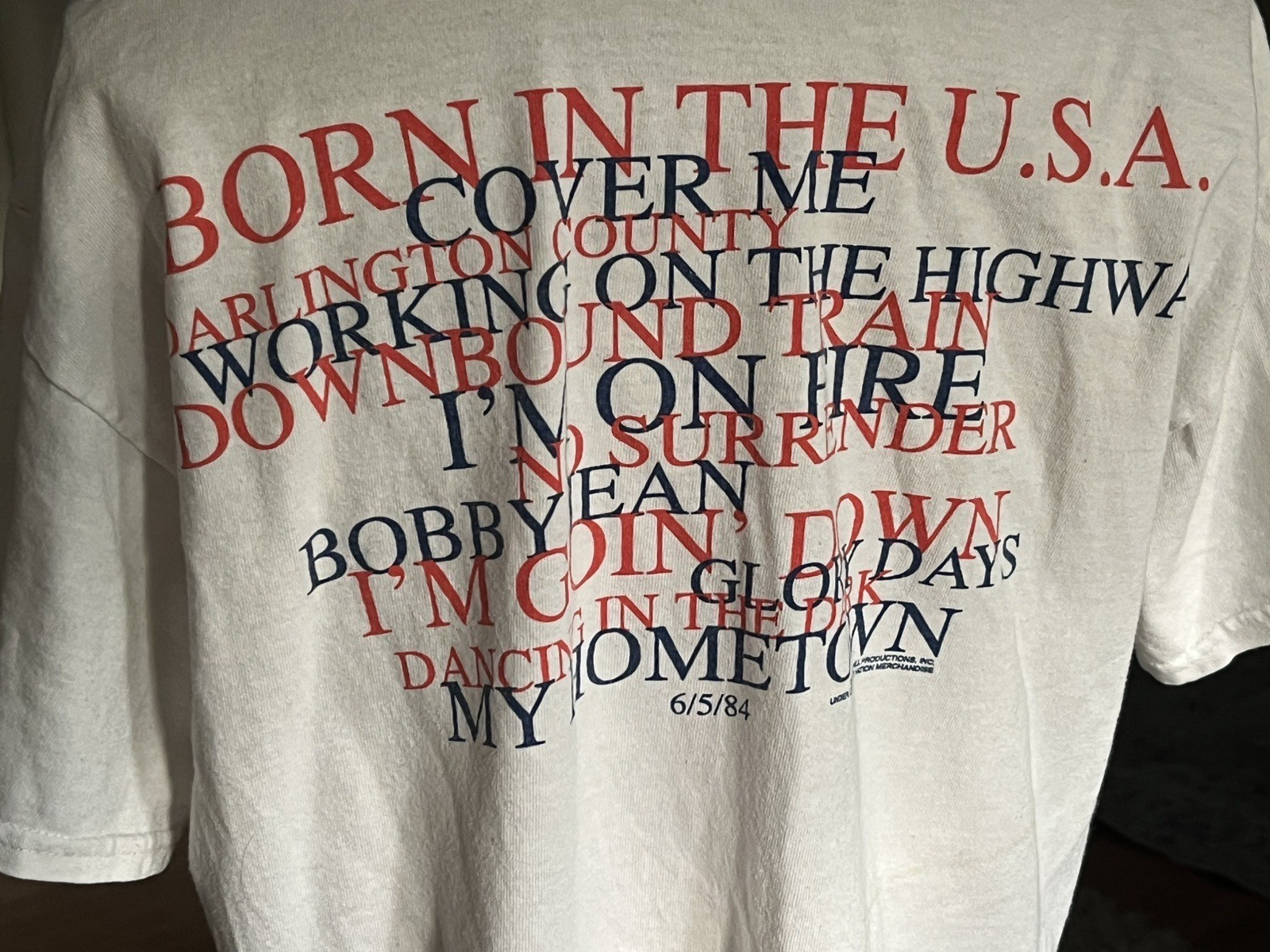 Bruce Springsteen Born In the USA Rock T-shirt Shirt sz M/L see measurements gallery