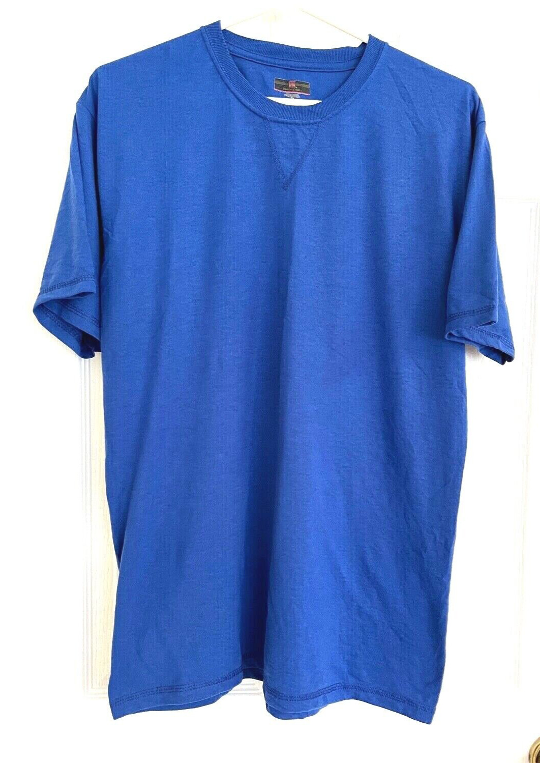 EUC Members Mark Adult Cotton Short Sleeve Crew Neck Solid Blue T Shirt Medium