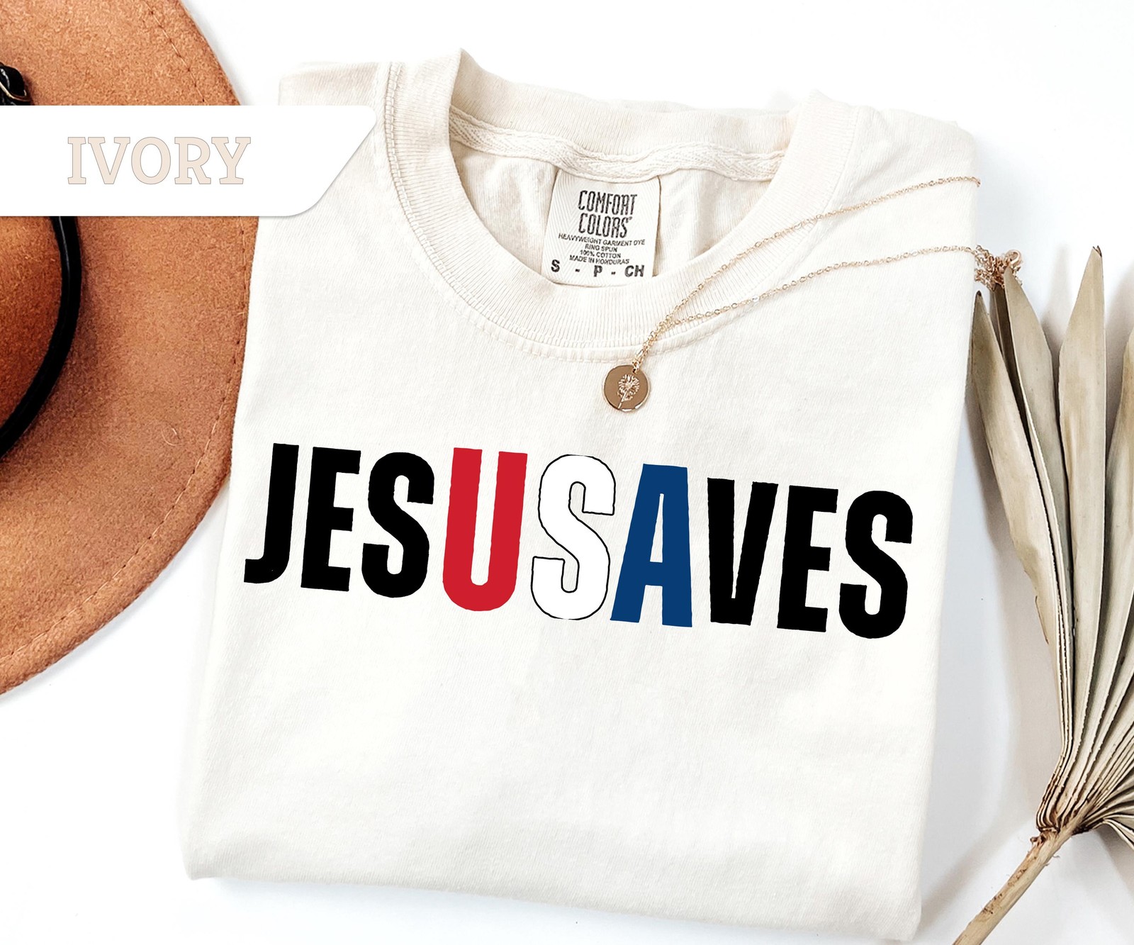 Jesus Saves USA T-Shirt Christian Patriotic 4th of July Red White Blue gallery