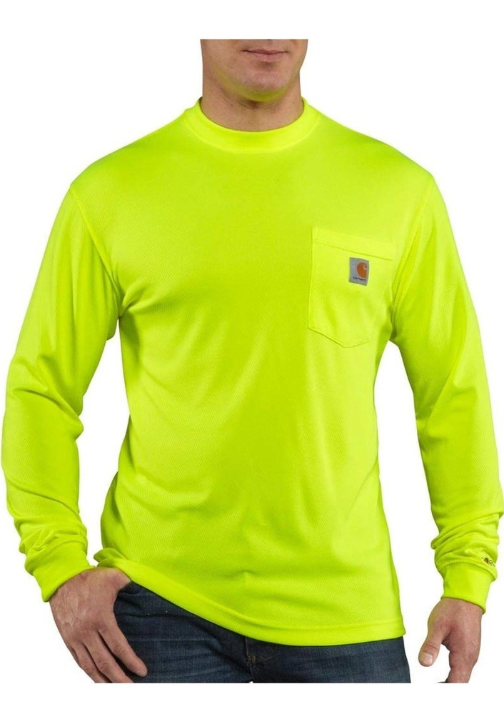 Carhartt Men’s XL Regular Relaxed Long Sleeve Forced Color Enhanced Shirt Yellow