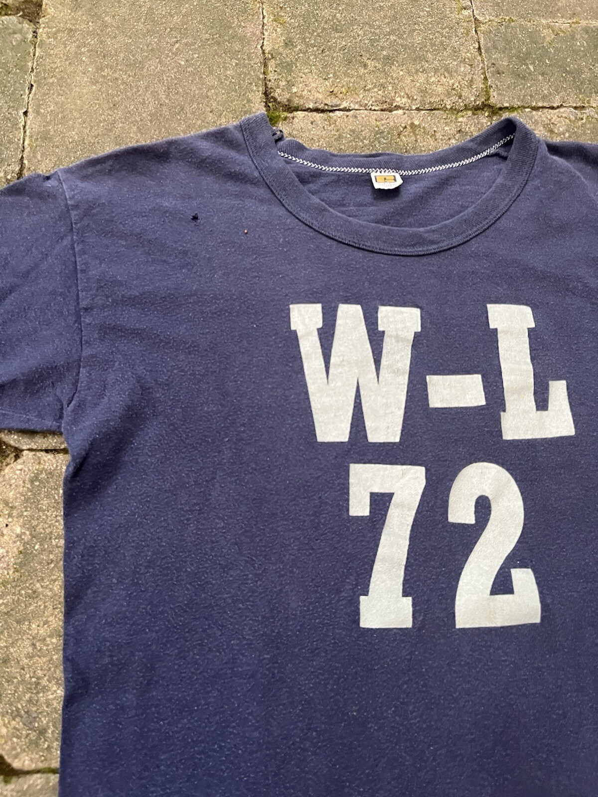 Vintage 1960s Russell Southern Co Cotton Tshirt L “W-L 72” Blue see Measurement gallery