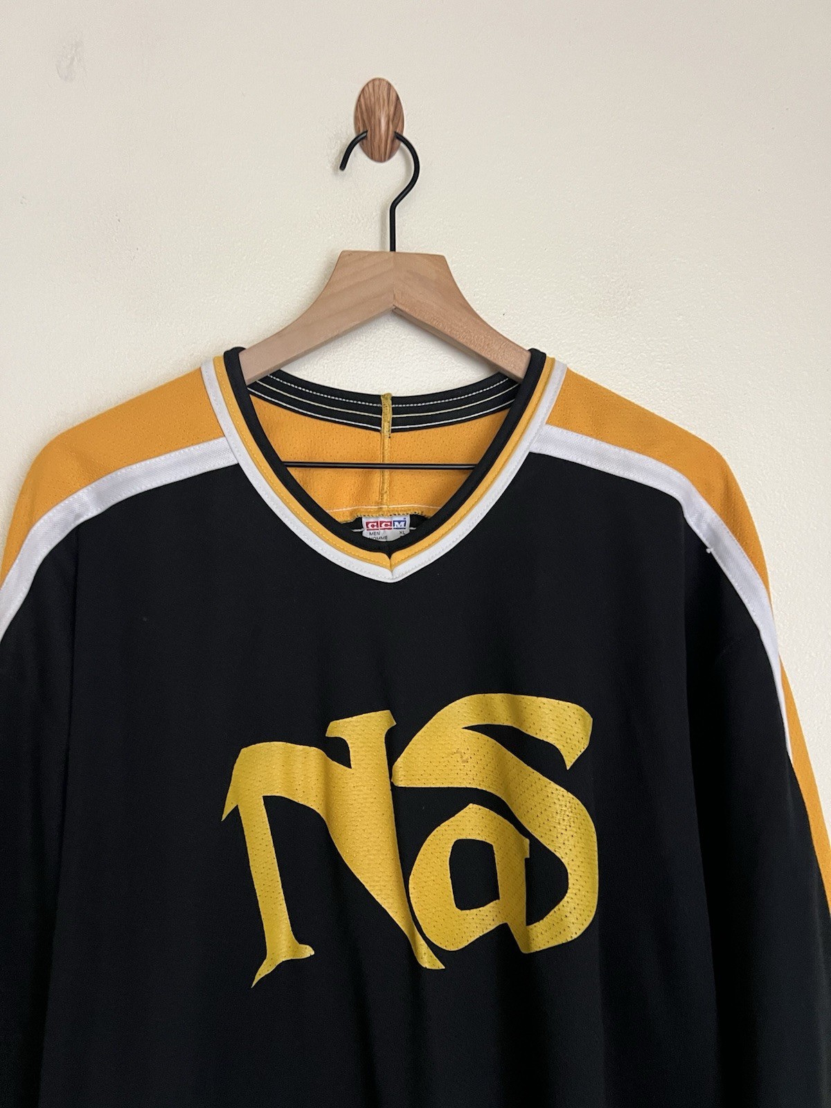 Vintage 90s NAS CCM Hockey Jersey rap Tee Shirt RARE XL Hip Hop ILLMATIC NYC gallery