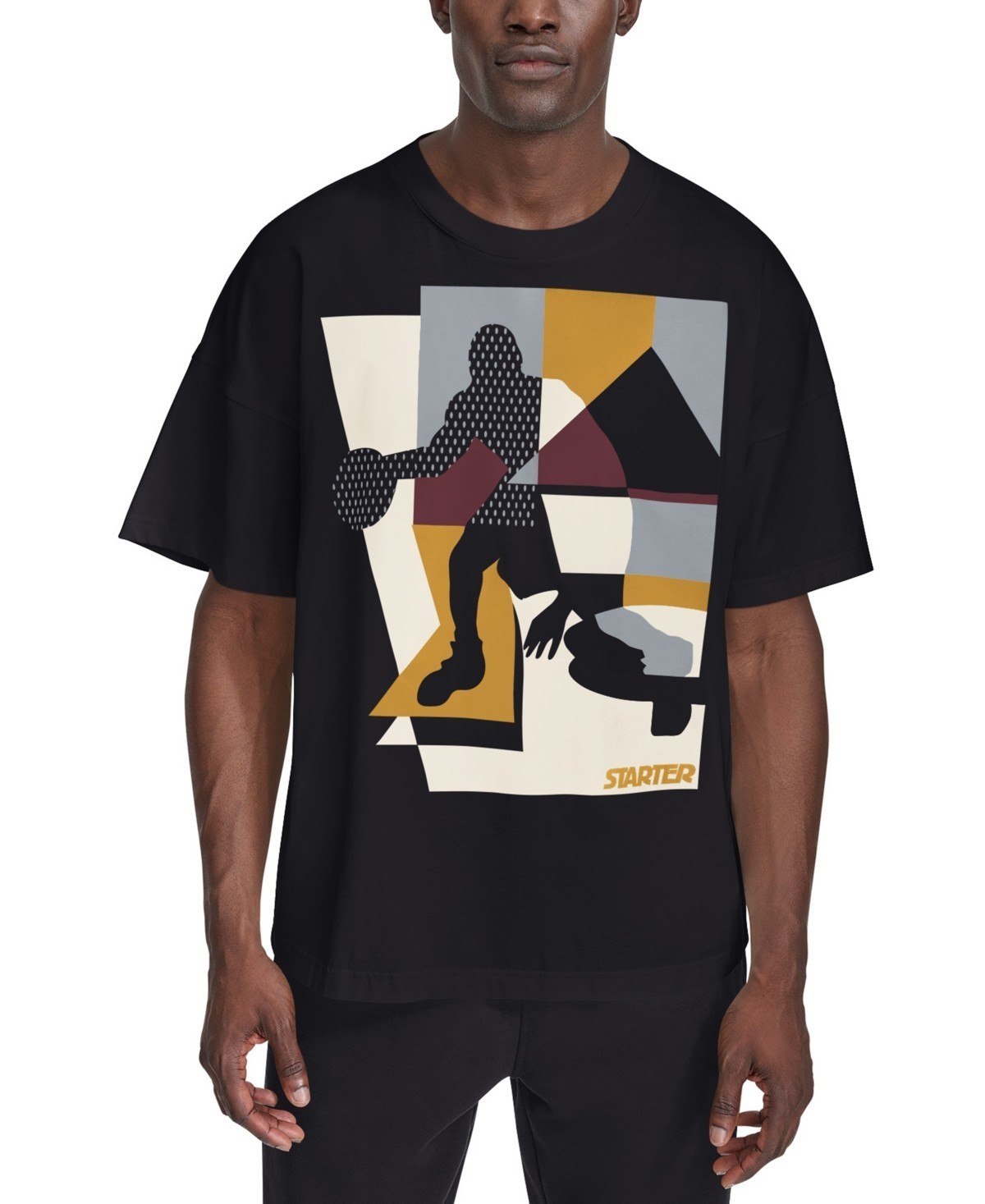 Starter E2927 Men’s Ethan Basketball Graphic T-Shirt – Black Size M