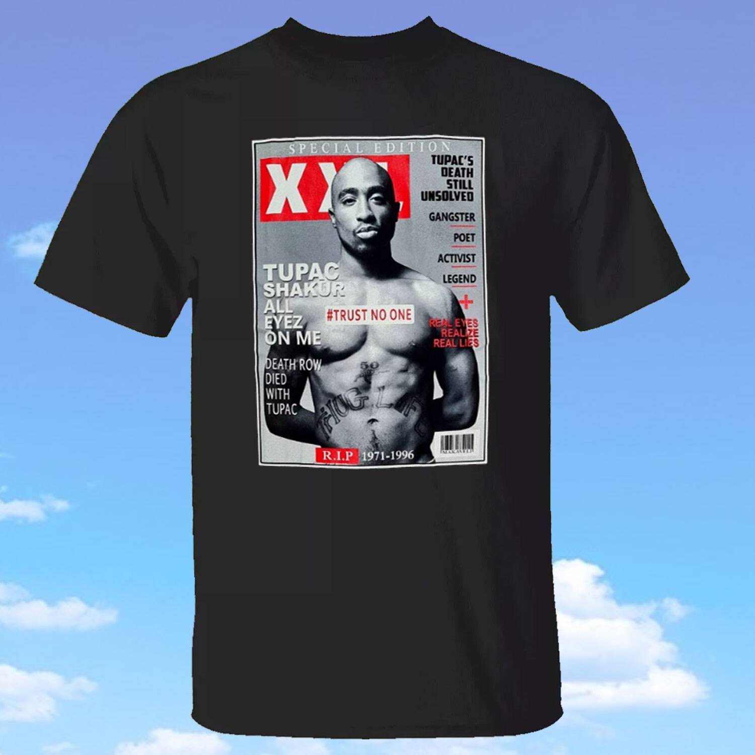 Tupac. Ultra Heavyweight American Style Hip Hop Unisex T Shirt All Size gallery