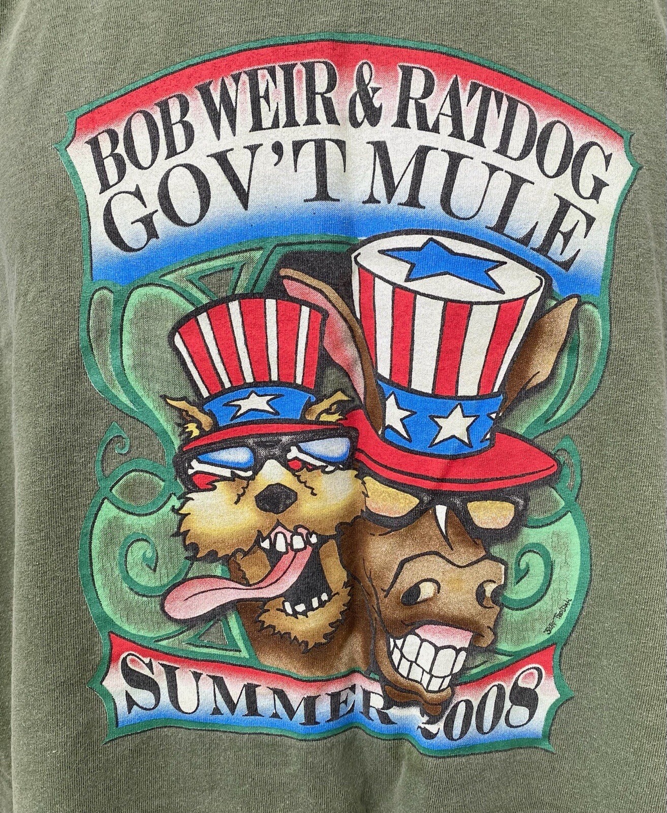 Grateful Dead Ratdog Bob Weir Govt Mule Summer 2008 Tour Shirt Size Extra Large gallery