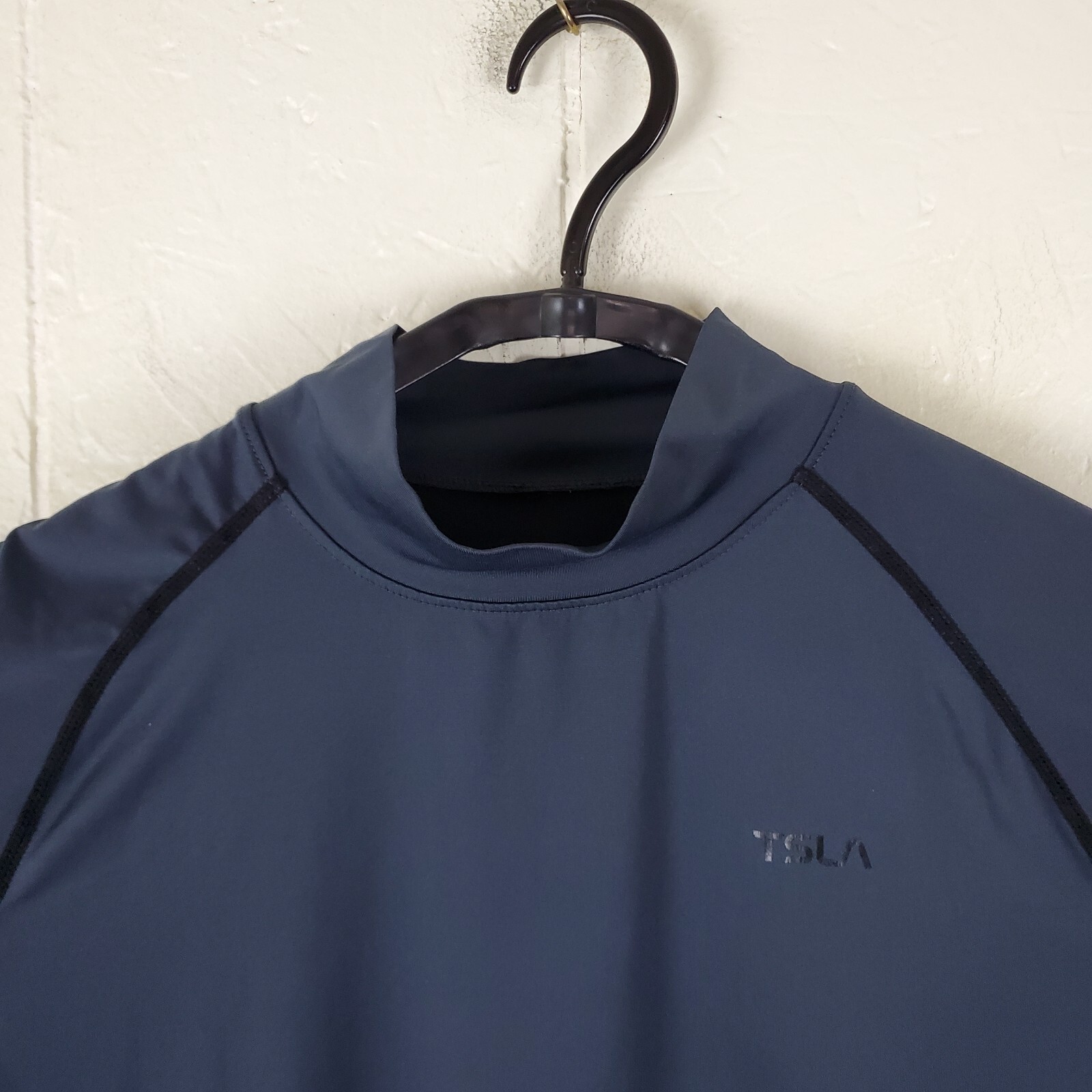 Tesla Shirt Mens Large Gray High Neck Logo Long Sleeve Stretch Pullover gallery